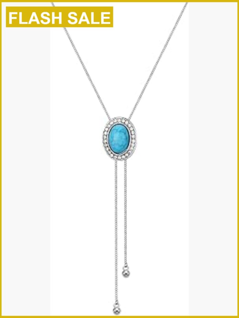 Western Cowgirl Bolo Tie Necklace Adjustable Lariat Y Necklace